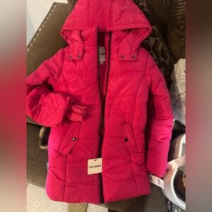Steve Madden Kids Fuchsia Hooded Puffer Jacket